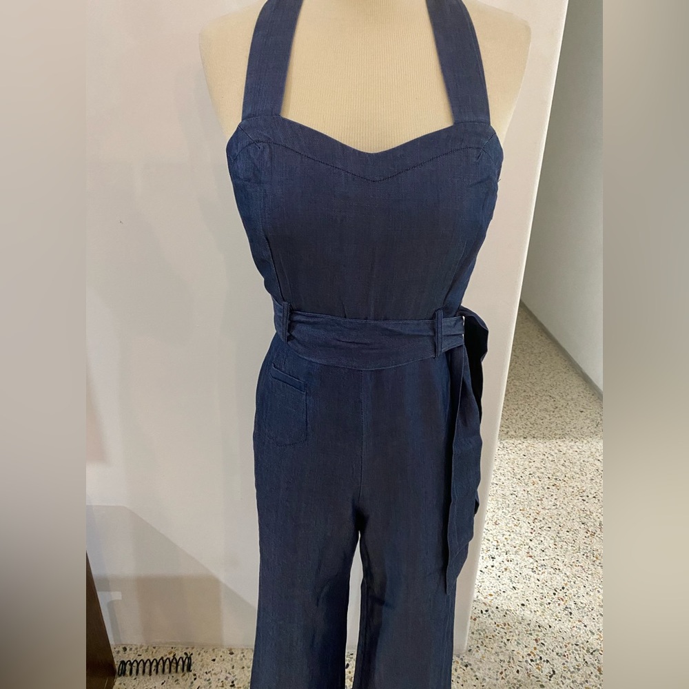 Anthropology Elevenses size 0 halter jumpsuit - Picture 3 of 6